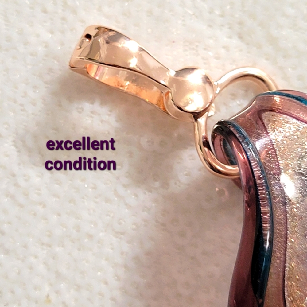 Wearable Art Lampwork Glass Enhancer Pendant with Magnetic Clasp - Picture 3 of 7